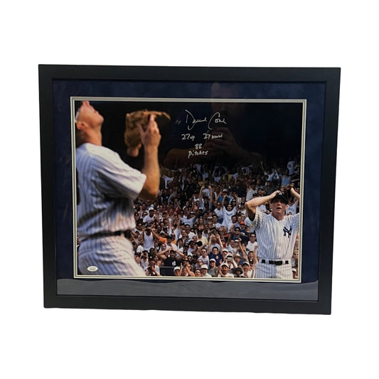 David Cone Autographed New York Yankees Framed 20x24 27 Up, 27 Down, 88 Pitches Inscriptions JSA