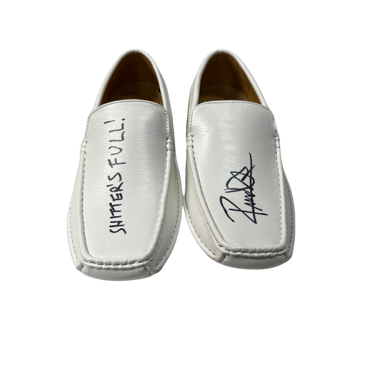 Randy Quaid Autographed Shoes "Shitter's Full! Inscription JSA