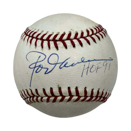 Rod Carew Autographed Official American League Baseball HOF 91 Inscription JSA