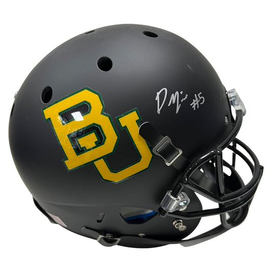 Denzel Mims Autographed Baylor Bears Black Schutt Replica Helmet JSA