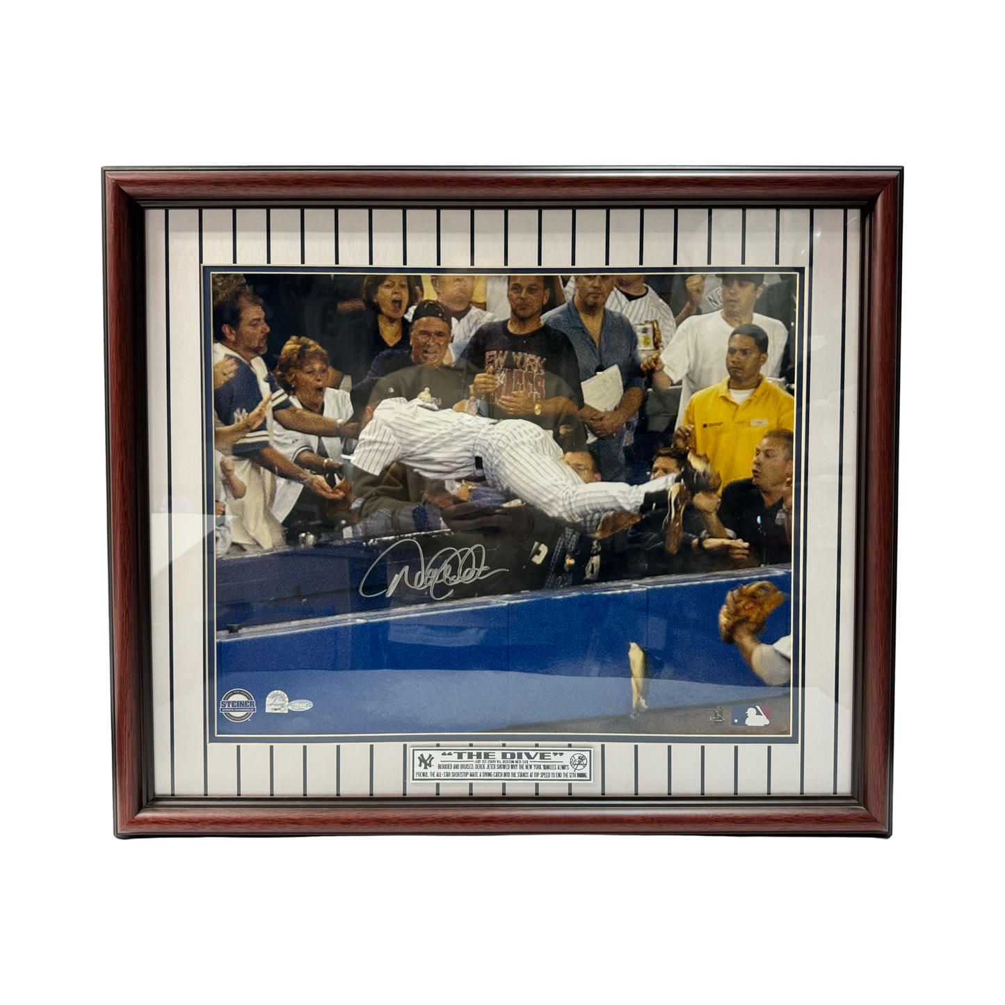 Derek Jeter Autographed New York Yankees Framed The Dive 16x20 Steiner & MLB
