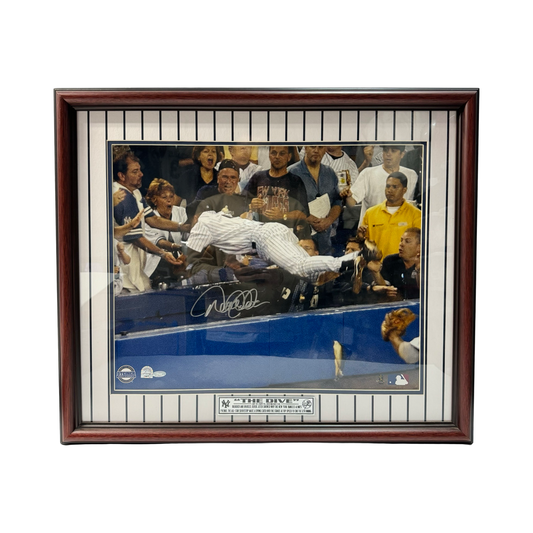 Derek Jeter Autographed New York Yankees Framed The Dive 16x20 Steiner & MLB