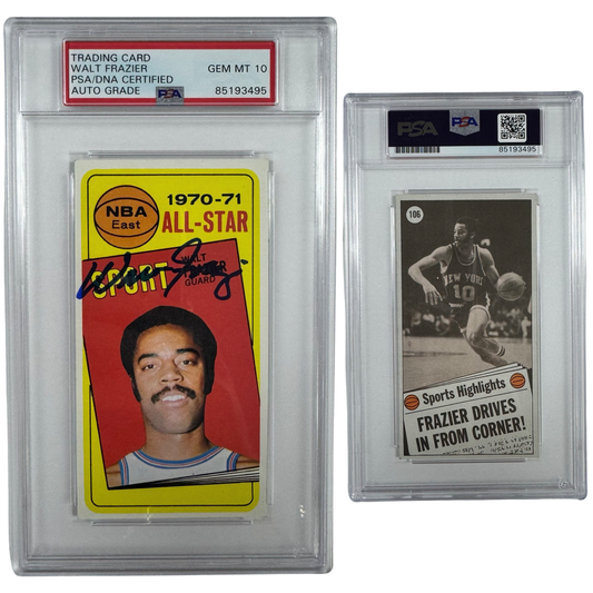 1970-71 Walt Clyde Frazier Autographed Topps All Star #106 PSA Auto GEM MT 10