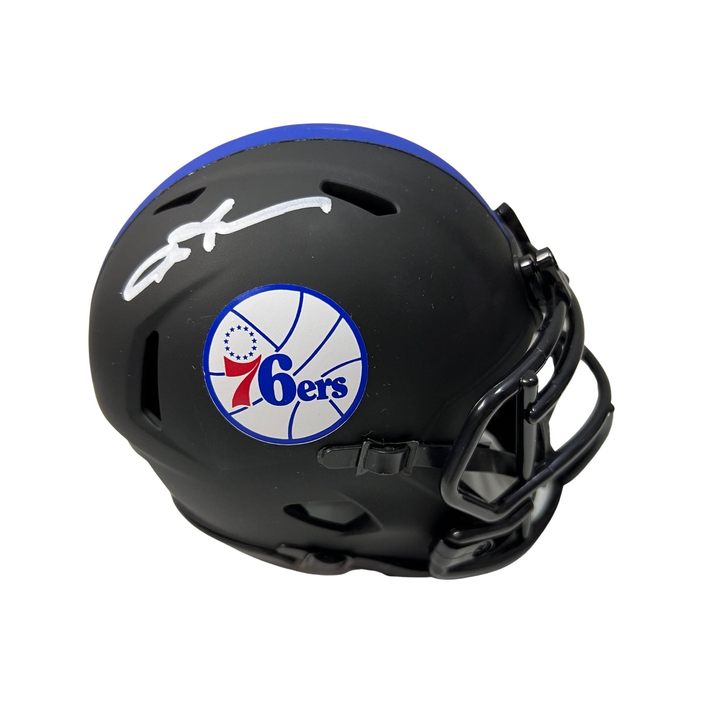 Allen Iverson Autographed Philadelphia 76’ers Eclipse Mini Football Helmet Steiner CX