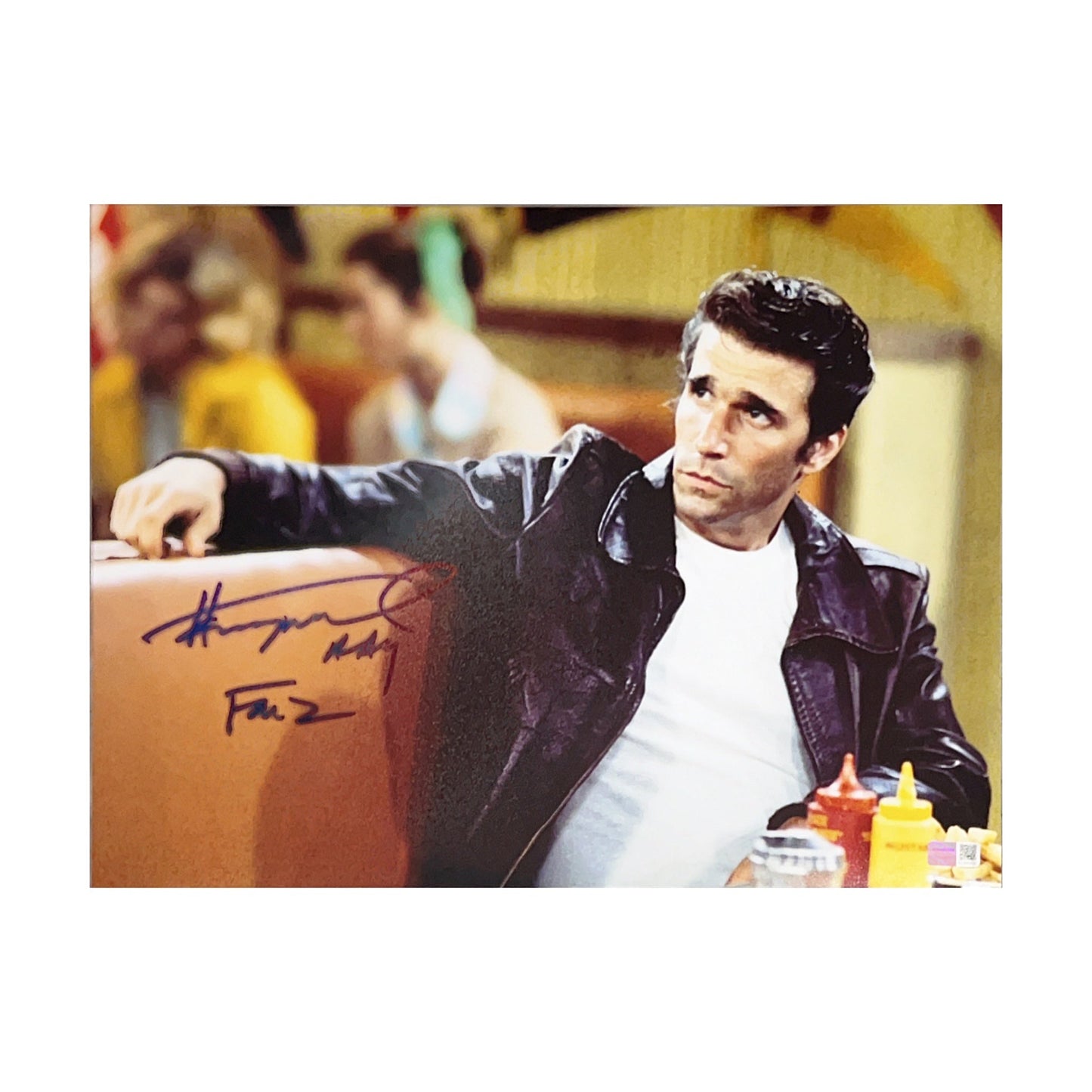Henry Winkler Autographed Fonzie In Booth 11x14 Photo Ayy Fonz Steiner CX