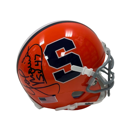 Joe Morris Autographed Syracuse Orange Schutt Mini Helmet JSA