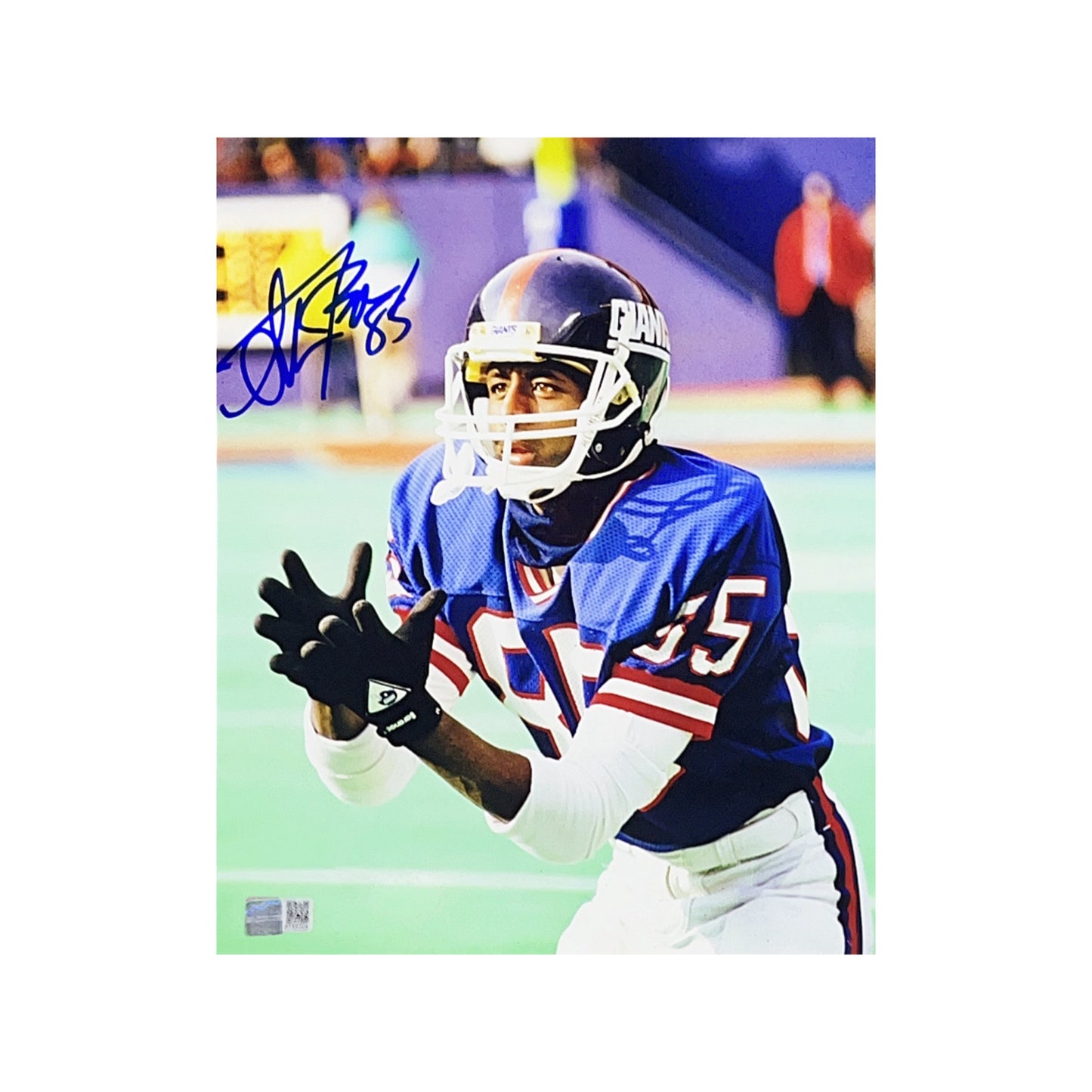 Stephen Baker Autographed New York Giants Catching Pass 8x10 Steiner CX
