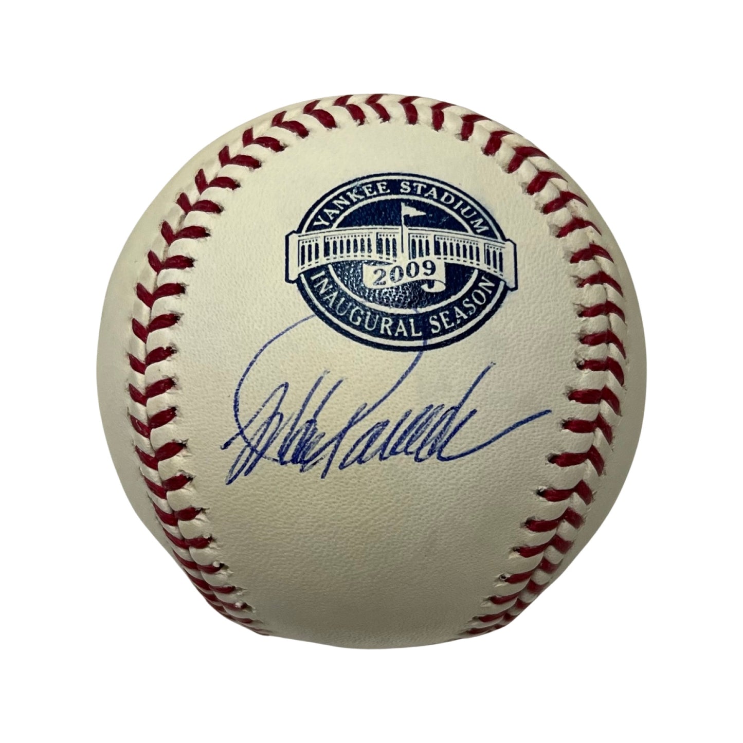 Jorge Posada Autographed New York Yankees Yankee Stadium Inaugural Season Logo Baseball Practice Stamped JSA