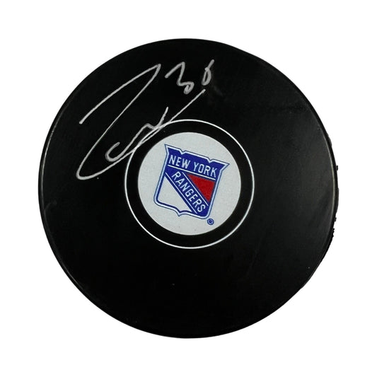 Mats Zuccarello Autographed New York Rangers Replica Puck Steiner
