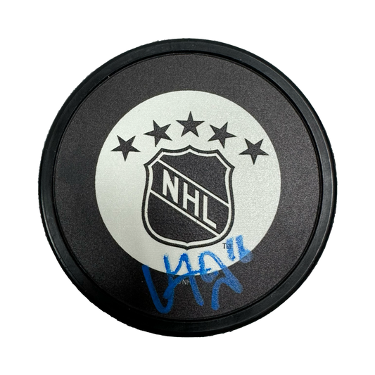 Vincent Trocheck Autographed New York Rangers NHL Logo Puck Beckett