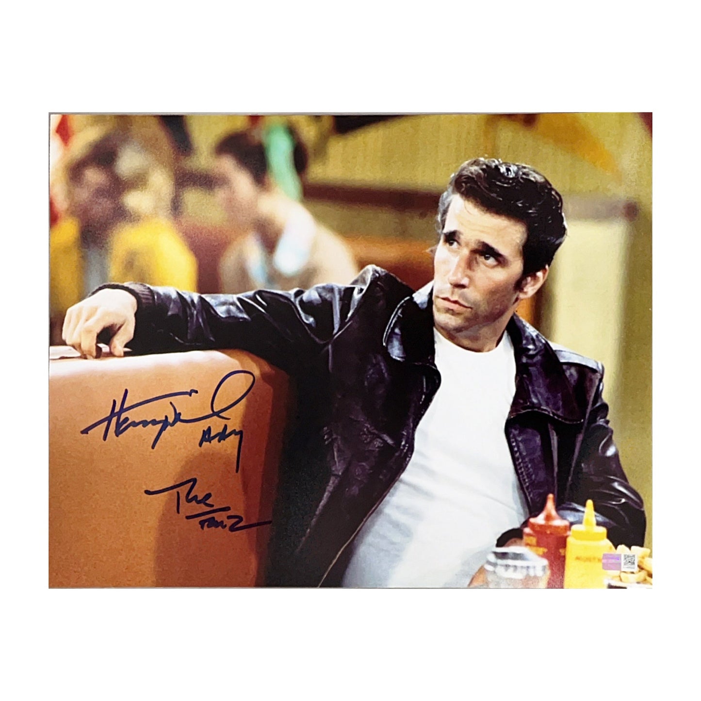 Henry Winkler Autographed Fonzie In Booth 11x14 Photo Ayy The Fonz Steiner CX