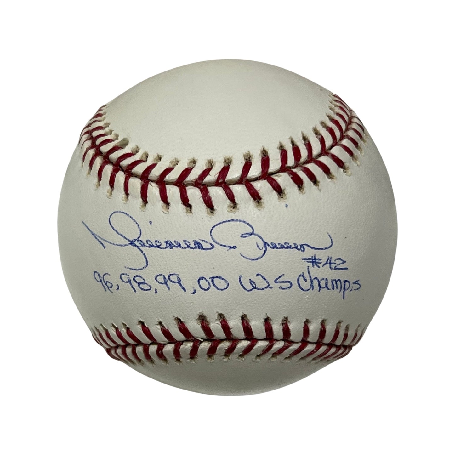 Mariano Rivera Autographed New York Yankees OMLB 96, 98, 99, 00 WS Champs Inscription JSA