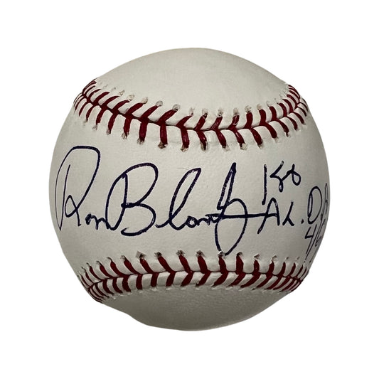 Ron Blomberg Autographed New York Yankees OMLB “AL DH 4/6/73” Inscription JSA