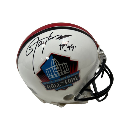 Lawrence Taylor Autographed New York Giants NFL Hall of Fame Mini Helmt “HOF 99” Inscription JSA
