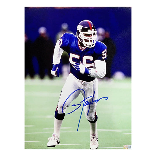 Lawrence Taylor Autographed New York Giants Rush Blue Jersey 11x14 Steiner CX