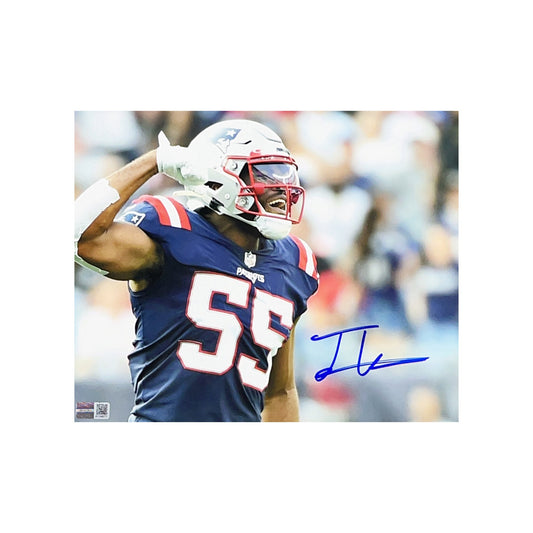 Josh Uche Autographed New England Patriots Fist Pump 8x10 Steiner CX
