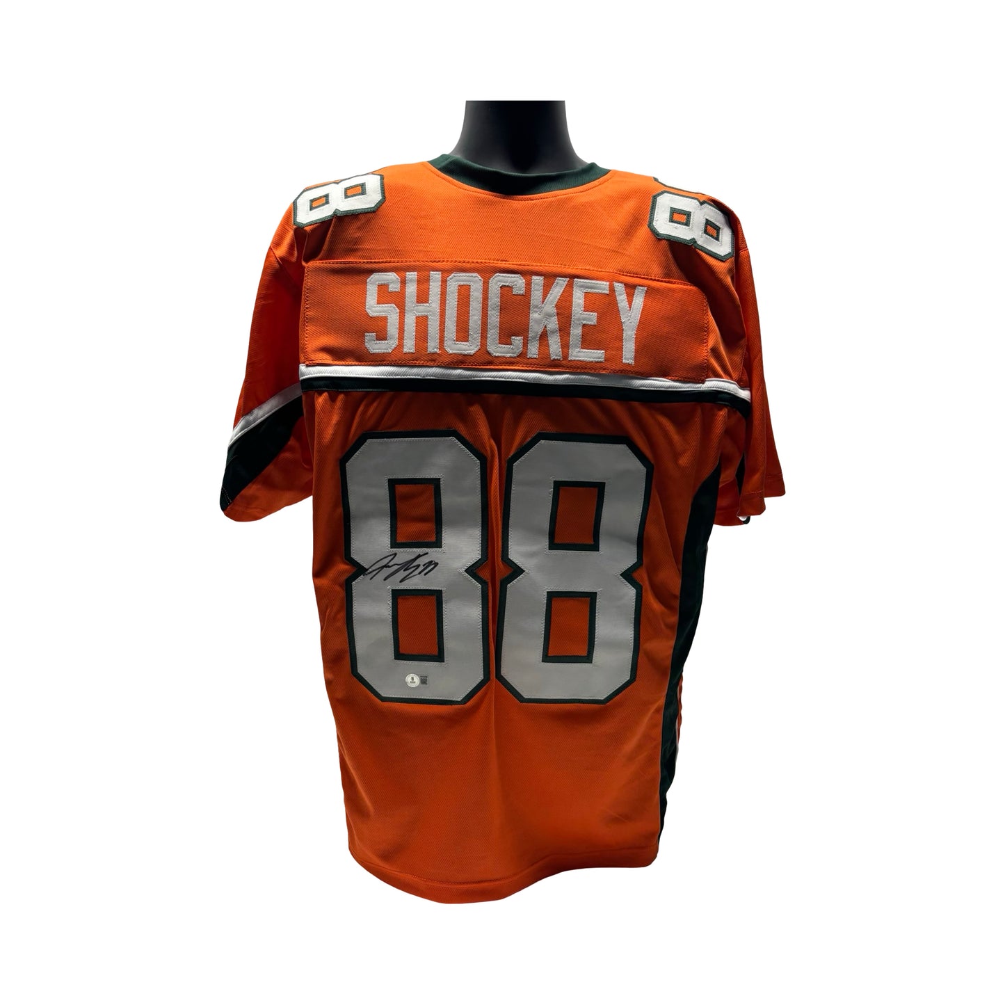 Jeremy Shockey Miami Hurricanes Orange Jersey Beckett BAS