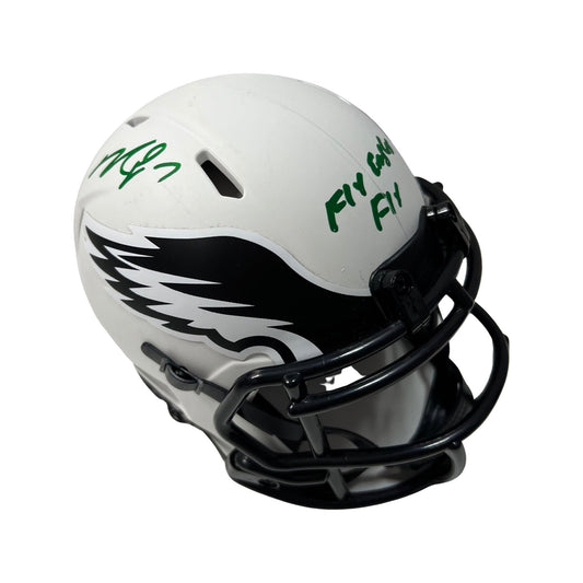 Michael Vick Autographed Philadelphia Eagles Lunar Eclipse Mini Helmet Fly Eagles Fly Inscription JSA