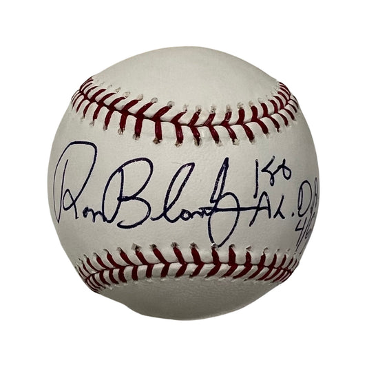 Ron Blomberg Autographed New York Yankees OMLB AL DH 4/6/73 Inscription JSA