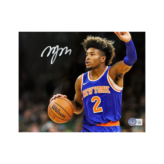 Miles “Deuce” McBride Autographed New York Knicks Arm Up 8x10 Beckett