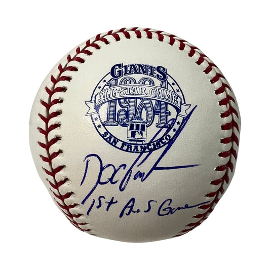 Doc Gooden Autographed New York Mets 1984 All Star Game Logo Baseball 1st A.S Game Inscription JSA