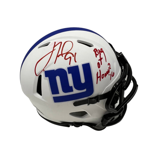Justin Tuck Autographed New York Giants Lunar Eclipse Mini Helmet Ring of Honor 16 Inscription JSA