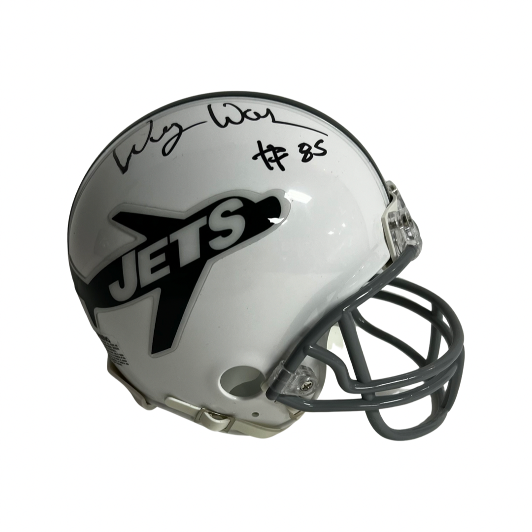 Wesley Walker Autographed New York Jets Vintage White Mini Helmet Steiner CX
