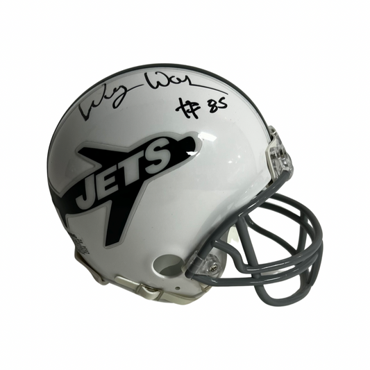 Joe Namath Autographed 65-77 New York Jets White Full Size Replica Speed  Helmet Beckett BAS Witness Stock #212598