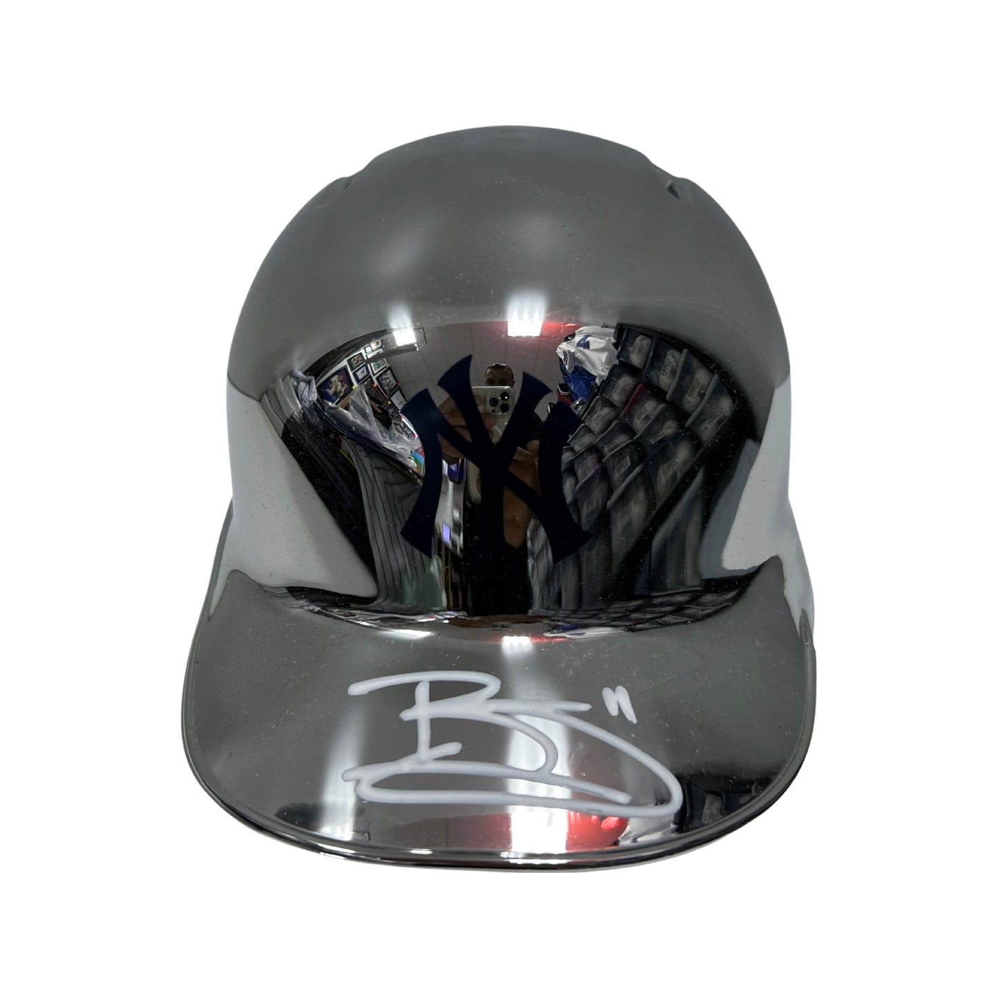 Brett Gardner Autographed New York Yankees Chrome Mini Helmet JSA
