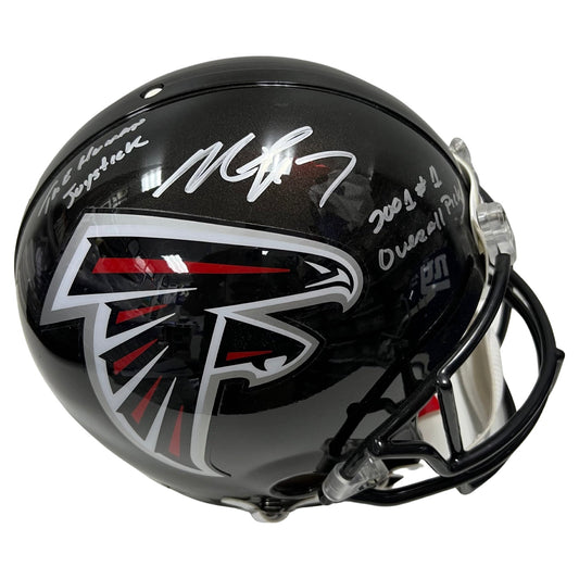 Michael Vick Autographed Atlanta Falcons Proline Authentic Helmet The Human Joystick, 2001 #1 Overall Pick Inscriptions JSA