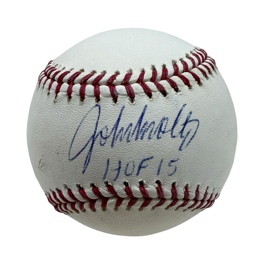 John Smoltz Autographed Atlanta Braves OMLB “HOF 15” Inscription JSA