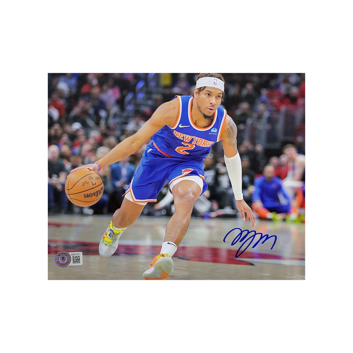 Miles “Deuce” McBride Autographed New York Knicks Crossover 8x10 Beckett