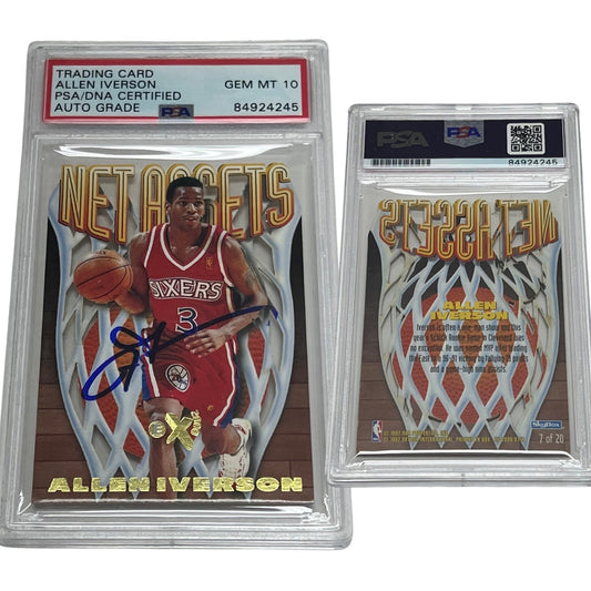 1996 Allen Iverson Skybox E-X2000 Net Assets /20 Autographed PSA GEMMT 10