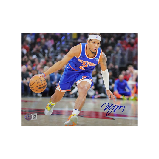 Miles Deuce McBride Autographed New York Knicks Crossover 8x10 Beckett