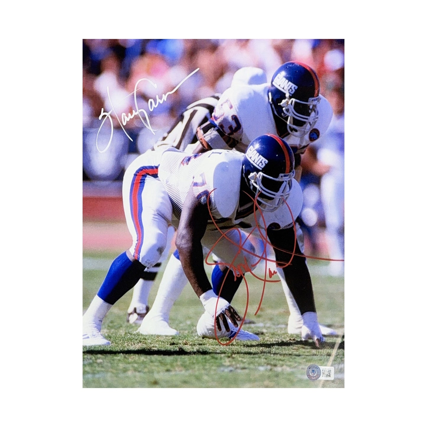 Harry Carson & Leonard Marshall Autographed New York Giants 11x14 Beckett