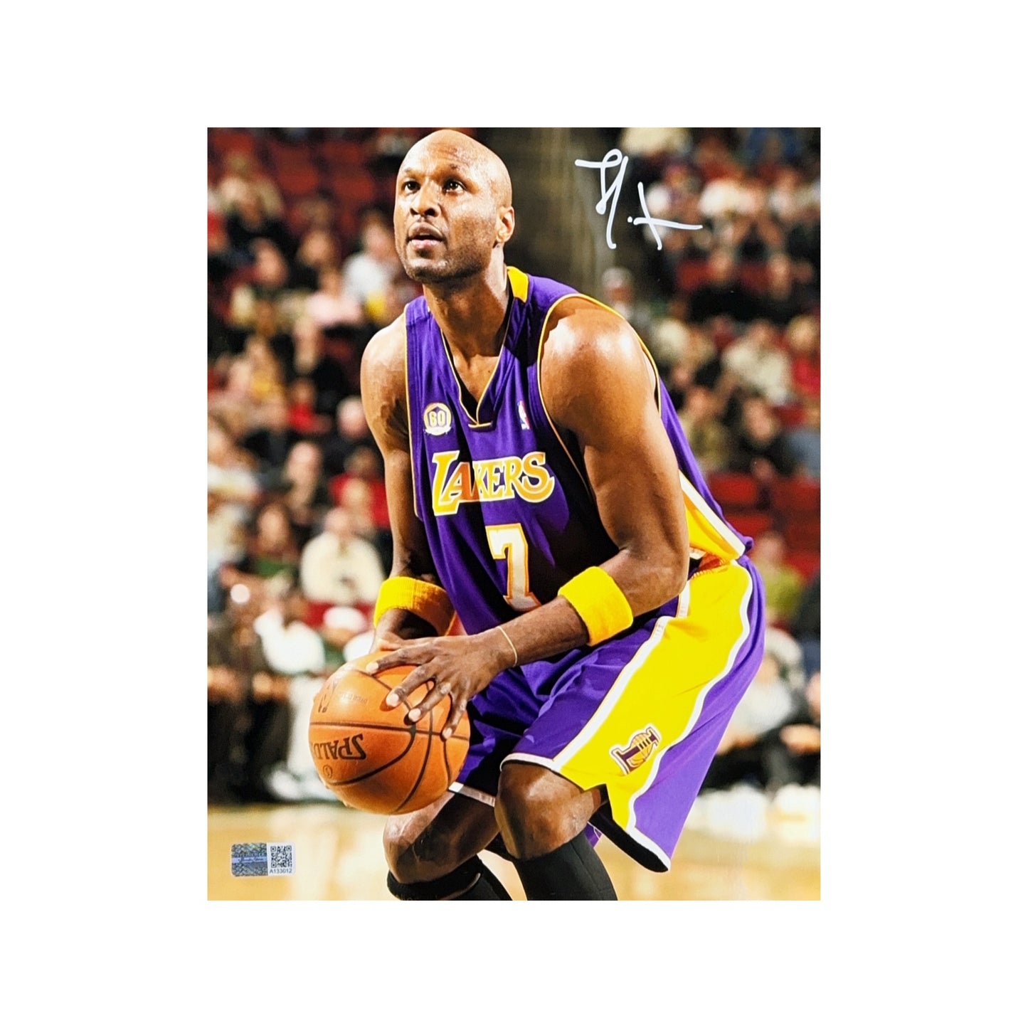 Lamar Odom Autographed Los Angeles Lakers Free Throw 8x10 Steiner CX