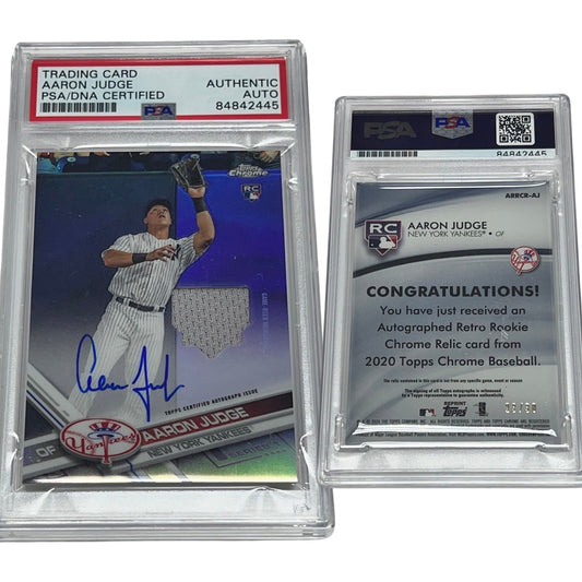 2020 Aaron Judge Topps Chrome #ARRCR-AJ /30 Autographed PSA Auto Authentic