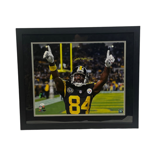 Antonio Brown Autographed Pittsburgh Steelers Point Framed 16x20 JSA