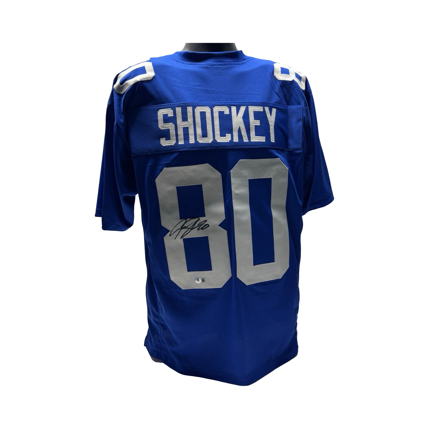 Jeremy Shockey New York Giants Blue Jersey Beckett BAS