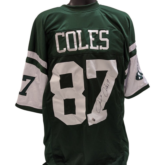 Laveranues Coles Autographed New York Jets Green Jersey Steiner CX