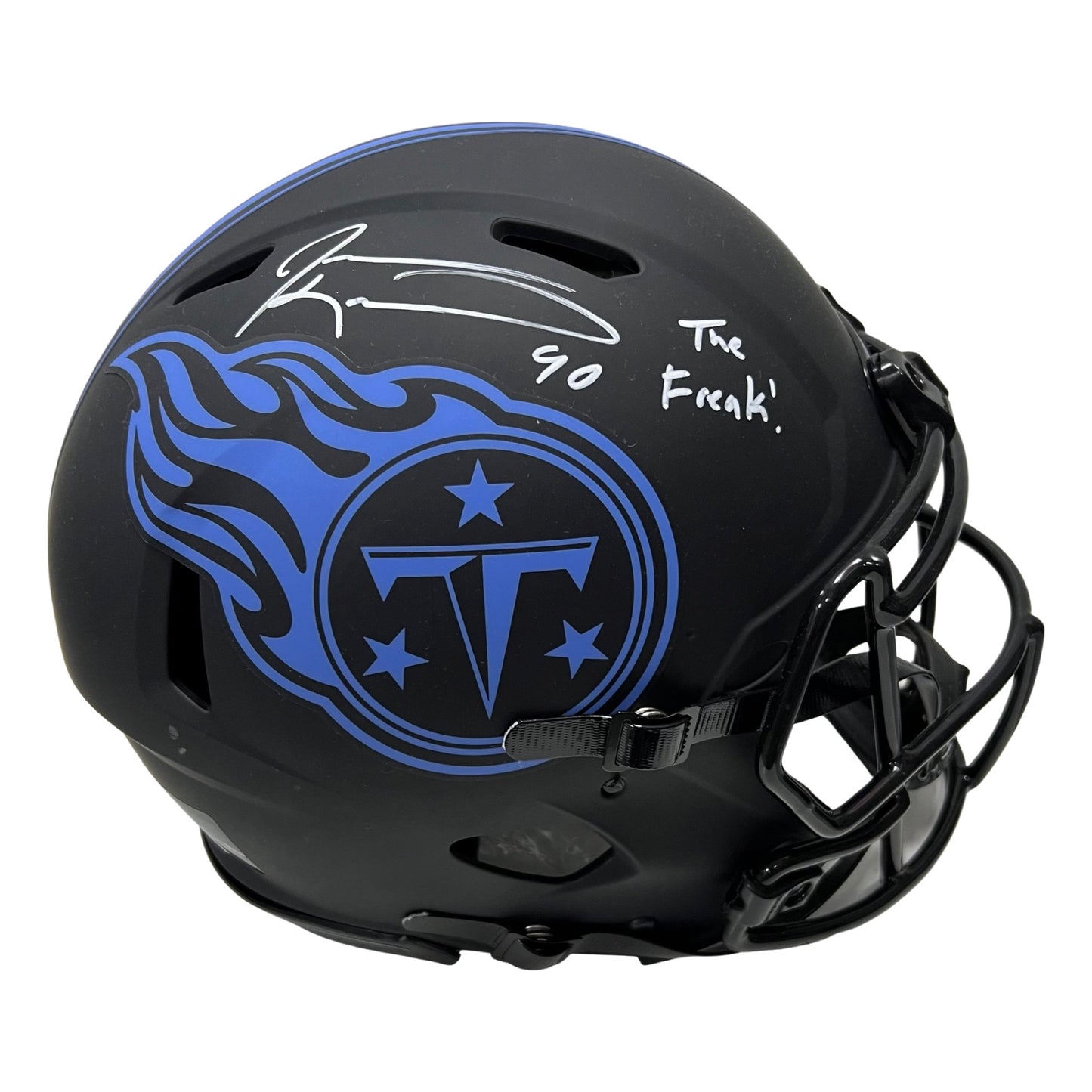 Jevon Kearse Autographed Tennessee Titans Eclipse Authentic Helmet “The Freak” Inscription JSA