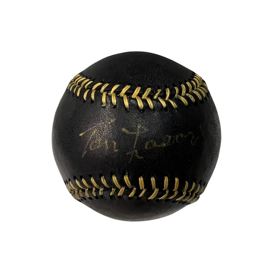 Tommy Lasorda Autographed Los Angeles Dodgers Black Leather Baseball PSA
