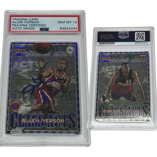 1996 Allen Iverson Topps Stadium Club #CA10 Refractor Autographed PSA GEMMT 10 Auto Grade