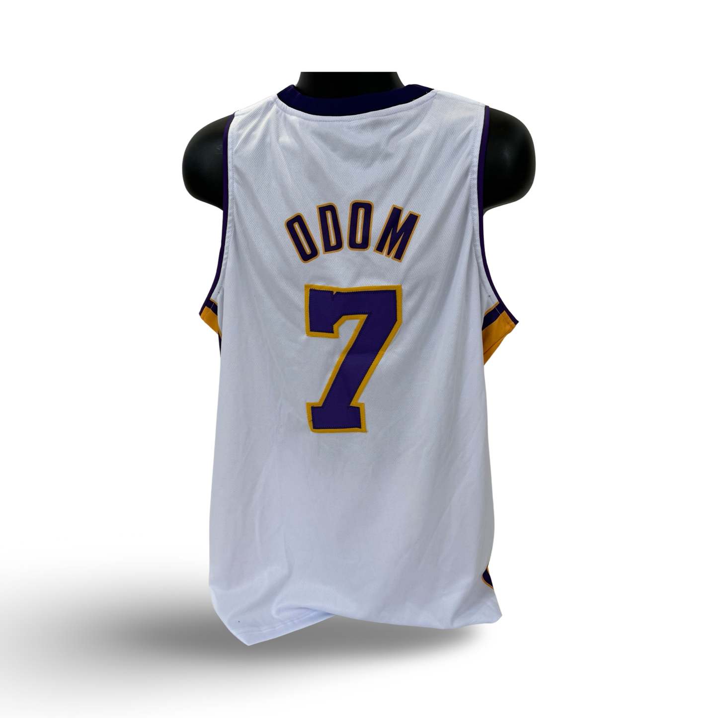 Lamar Odom Unsigned Los Angeles Lakers White Custom Jersey