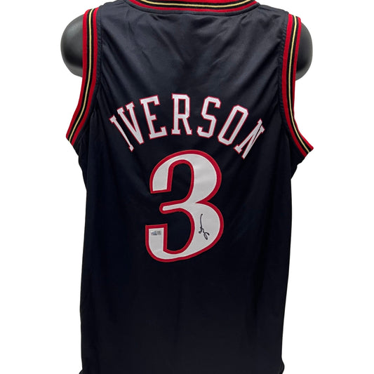 Allen Iverson Autographed Philadelphia 76’ers Black Jersey Steiner CX