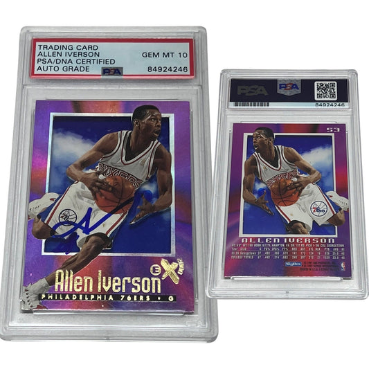 1996 Allen Iverson Skybox E-X2000 Rookie #53 Autographed PSA GEMMT 10