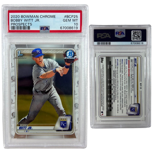 2020 Bobby Witt Jr Bowman Chrome 1st Prospects #BCP25 PSA GEM MINT 10