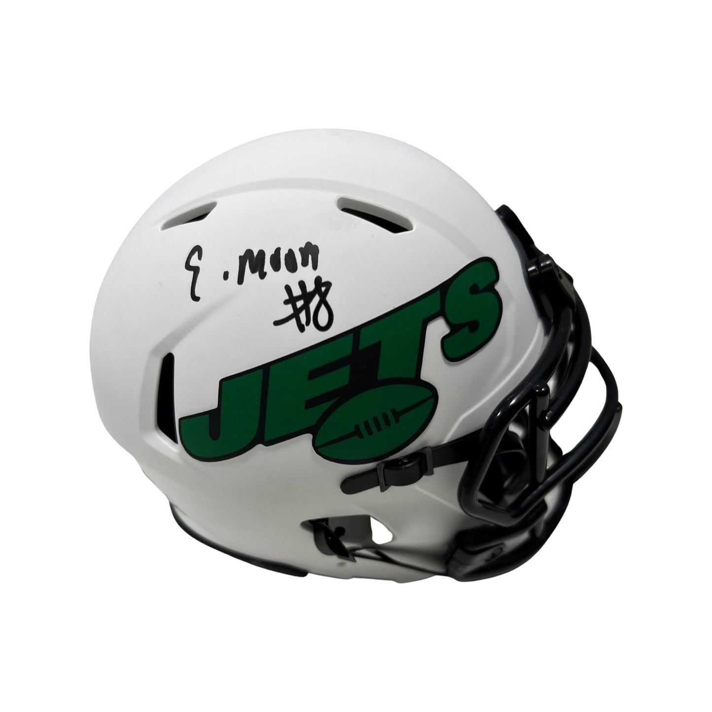 Elijah Moore Autographed New York Jets Lunar Eclipse Mini Helmet Beckett