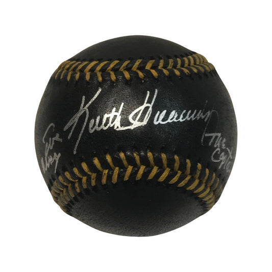 Keith Hernandez Autographed New York Mets Black Leather Baseball The Mex, The Captain Inscriptions JSA