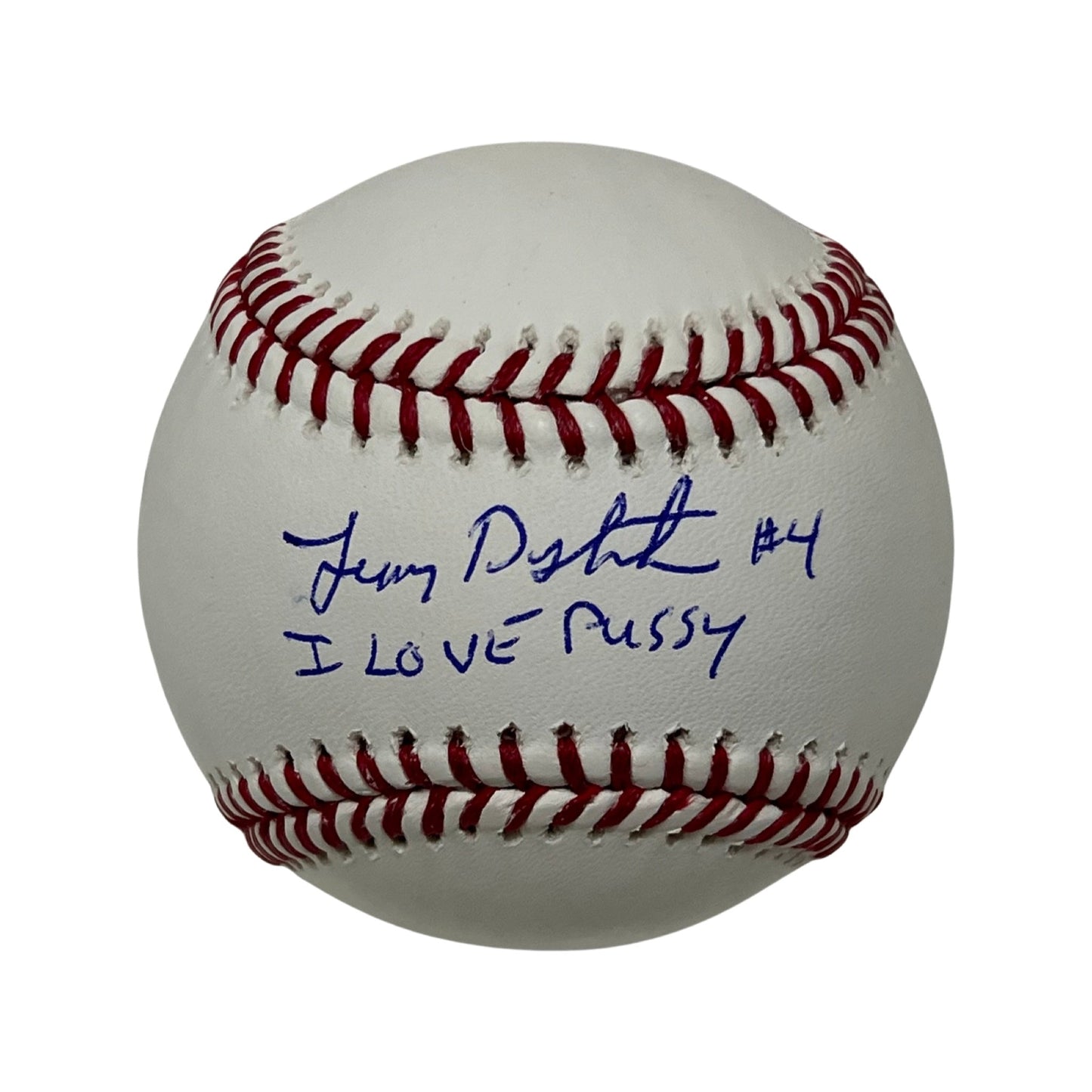 Lenny Dykstra Autographed OMLB I Love Pussy Inscription Steiner CX